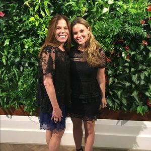 Aqua black dress. Worn once or twice. S M